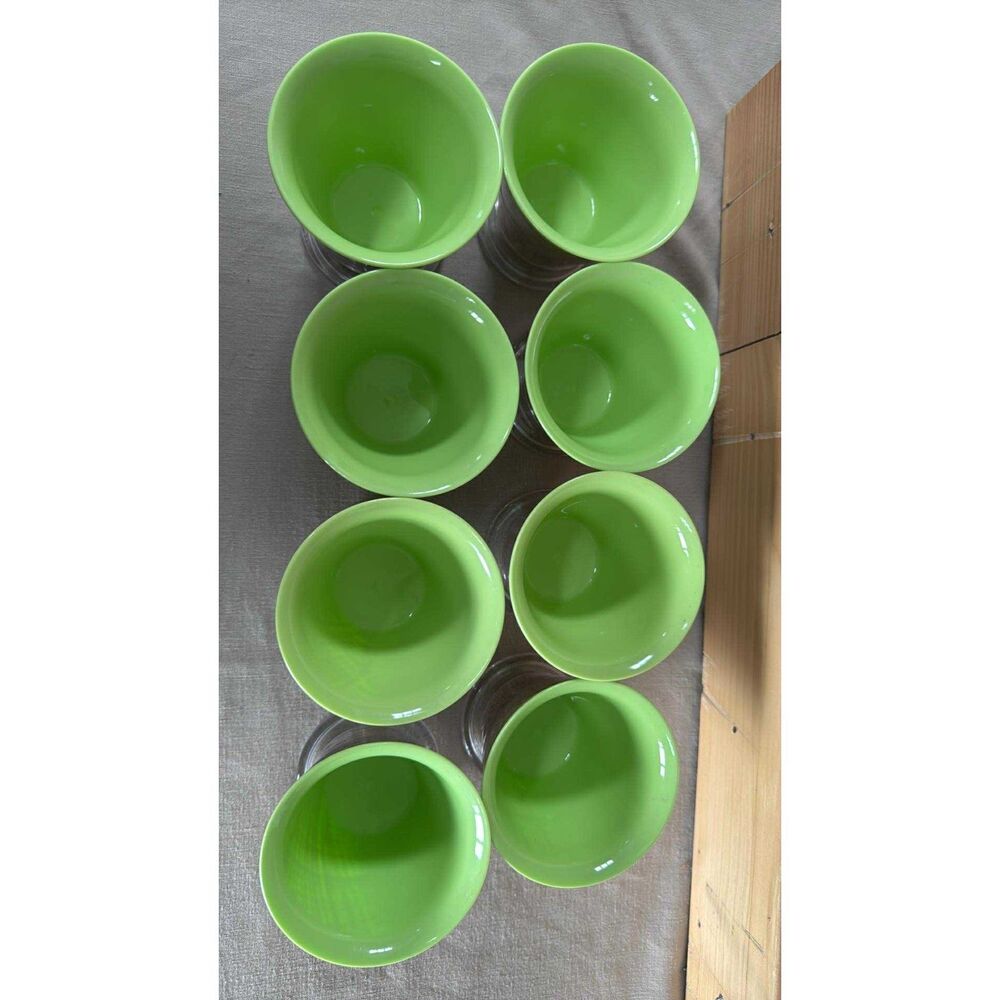 Lot 0f 8 Vintage Raffiaware Burlap Dessert Cups 1950's - Picture 3 of 4
